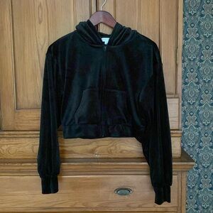 Gianni Bini Softest Velour Cropped Track Jacket